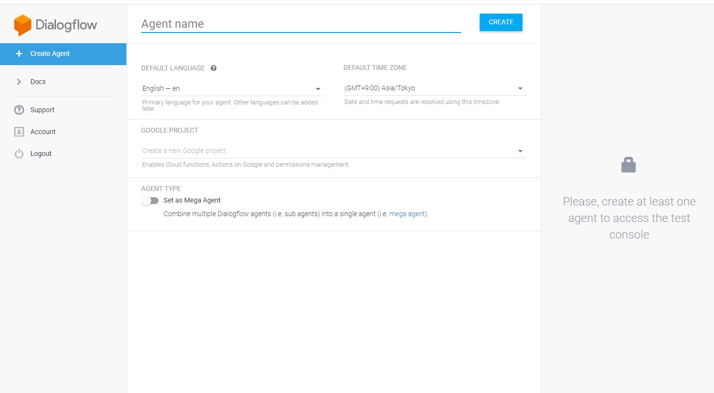 Dialogflow QuickStart