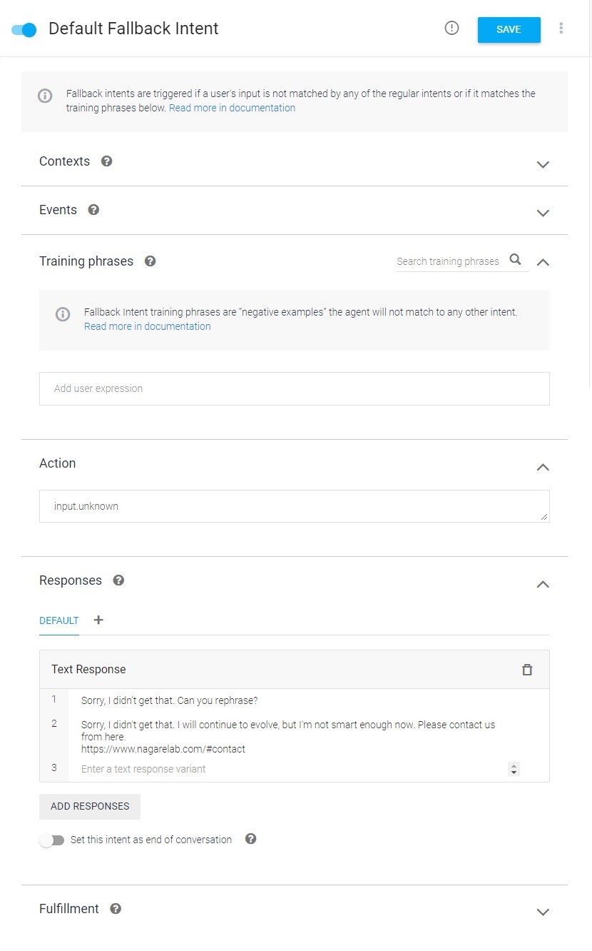 Dialogflow QuickStart