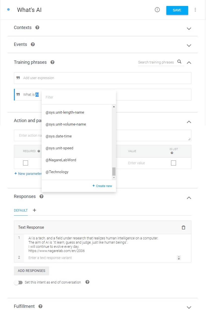 Dialogflow QuickStart